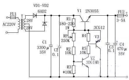 3~25V電壓可調穩(wěn)壓電路圖